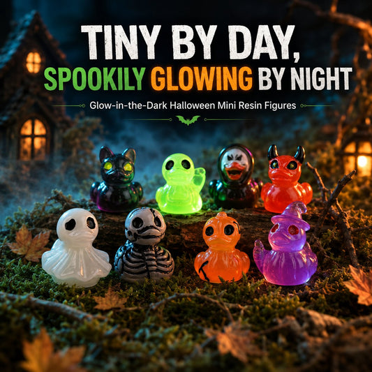 🎃 Spooky & Cute: Glow-in-the-Dark Halloween Mini Resin Ducks 👻