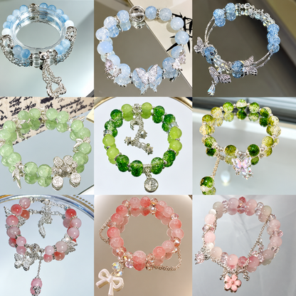 🦋 Sweet Forest Fairy Butterfly Stackable Bracelet Set (9 Pcs)