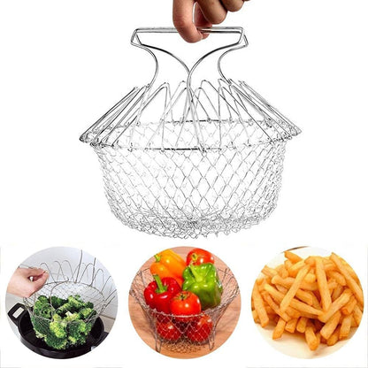 🍟 Foldable Easy-Lift Frying Basket – Fry, Lift & Drain in One Easy Move