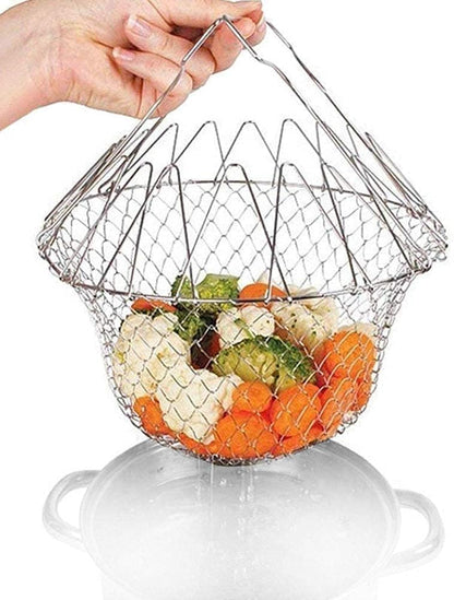 🍟 Foldable Easy-Lift Frying Basket – Fry, Lift & Drain in One Easy Move
