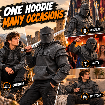 🖤 Rugged Layered Hooded Sweatshirt – Modern Streetwear Style