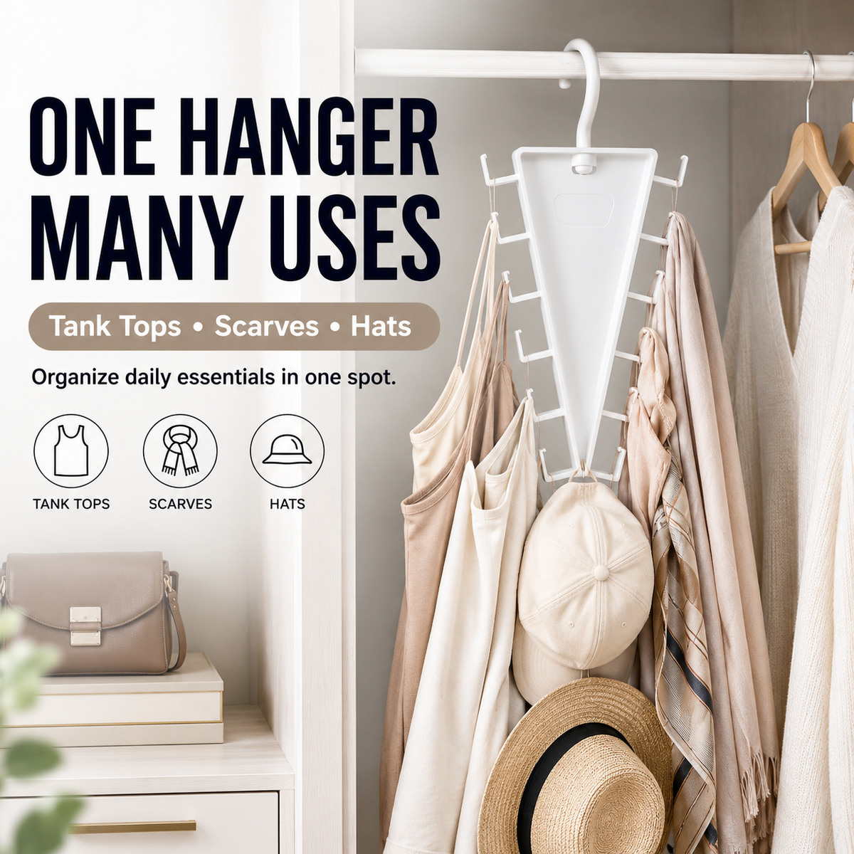 360° Rotating V-Shaped 12-Hook Space-Saving Closet Hanger 🧥✨