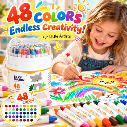 🎨 Washable Silky Twist-Up Crayons for Kids