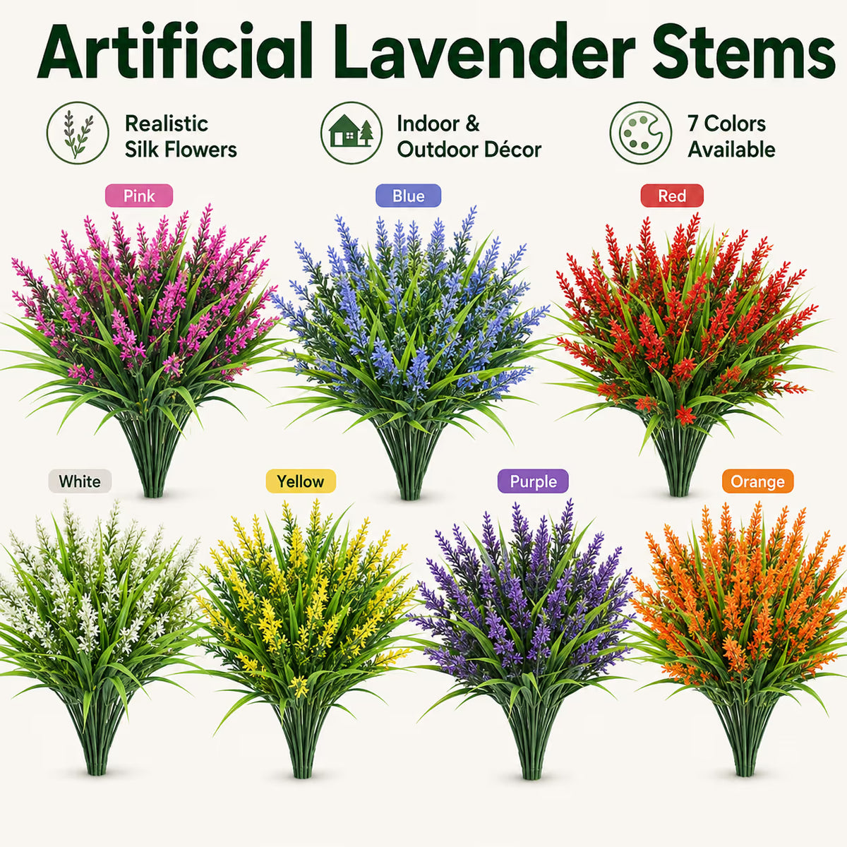 🌿💜 Artificial Lavender Bundles — Instant Porch Charm, No Watering Needed! ✨🏡