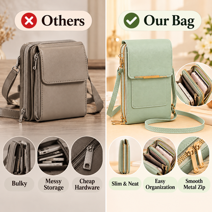 📱 Touch-Screen Multi-Pocket Crossbody Phone Bag