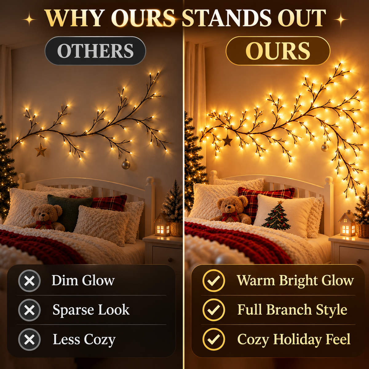 Warm Glow Simulation Willow Vine String Light 💡