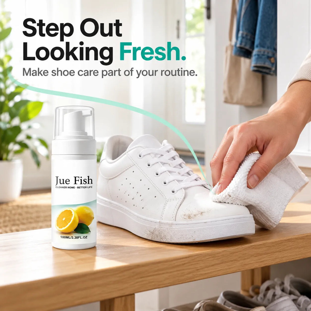 🍋 Jue Fish Multi-Surface Foaming Cleaner — Lemon-Scented Spot Cleaning for Home & Car ✨