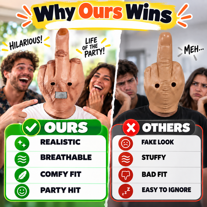 Hilarious Latex Middle Finger Gag Mask 🎭