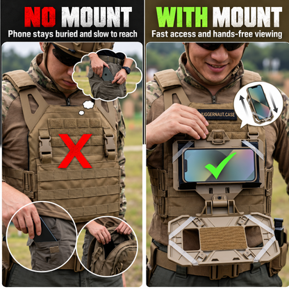 🛡️ Tactical MOLLE Foldable Navigation Board & Chest Phone Mount