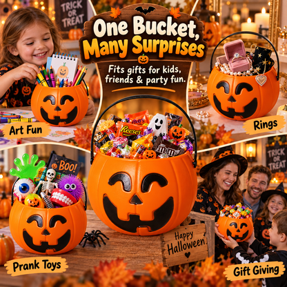 Halloween Pumpkin Toy & Gift Bucket | Festive Surprise Container 🎃