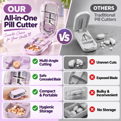 Portable Pill Cutter & Splitter Box for Precise Doses 💊