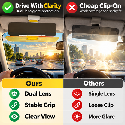 🕶️ Universal 2-in-1 Anti-Glare Car Sun Visor