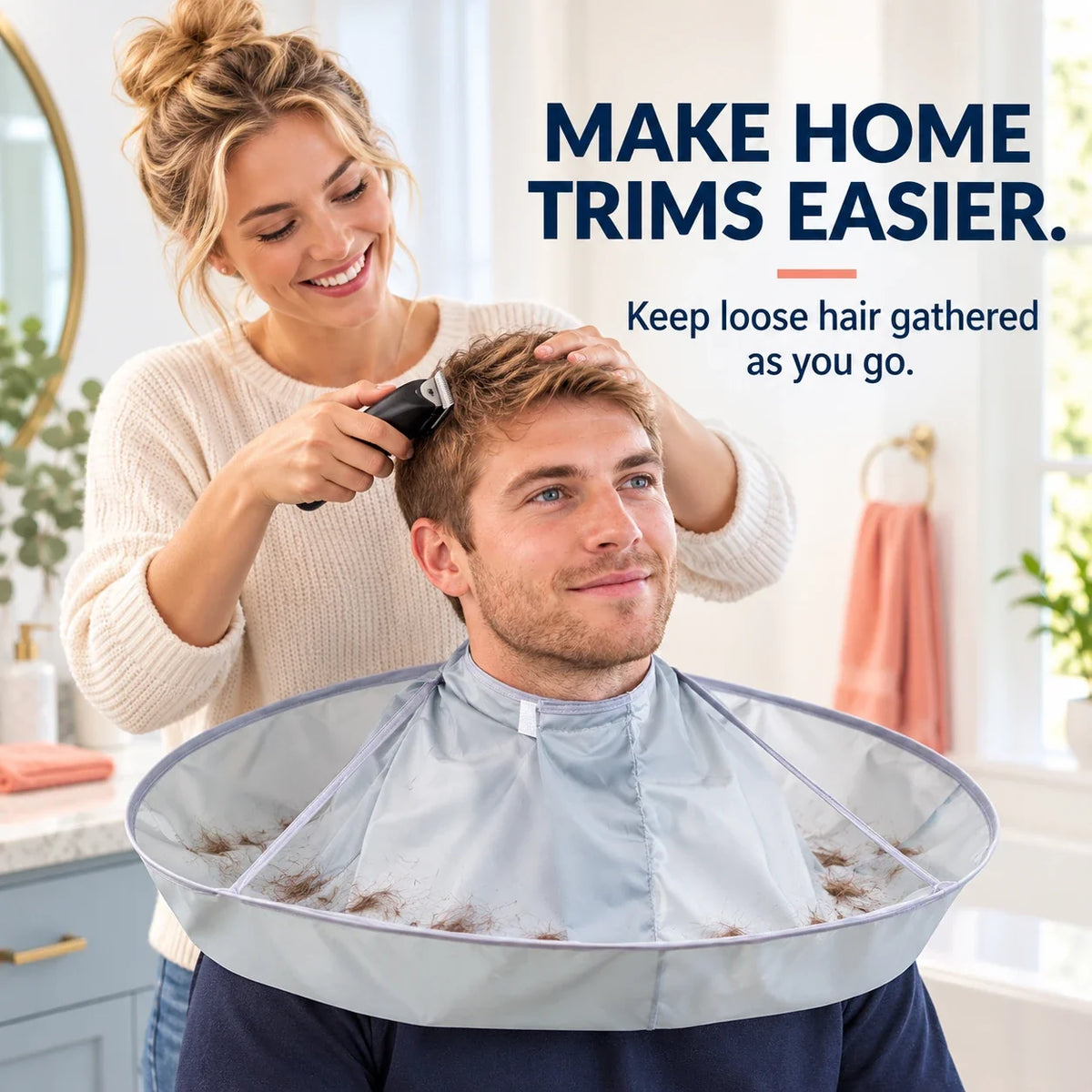 Hair-Catching Haircut Cape – Less Mess, Better Home Trims ✂️