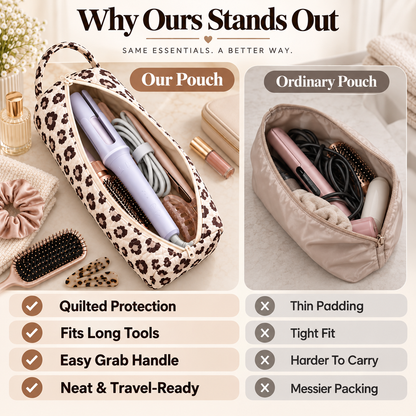 Quilted Travel Hair Tool & Blow Dryer Organizer Bag 👜🔥