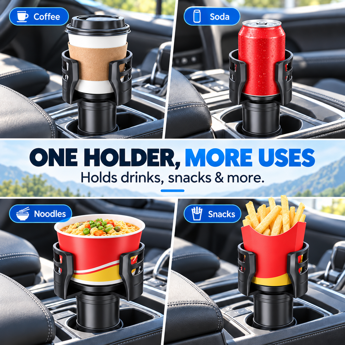 Multi-Function 2-in-1 Car Cup Holder & Expandable Drink Organizer 🥤