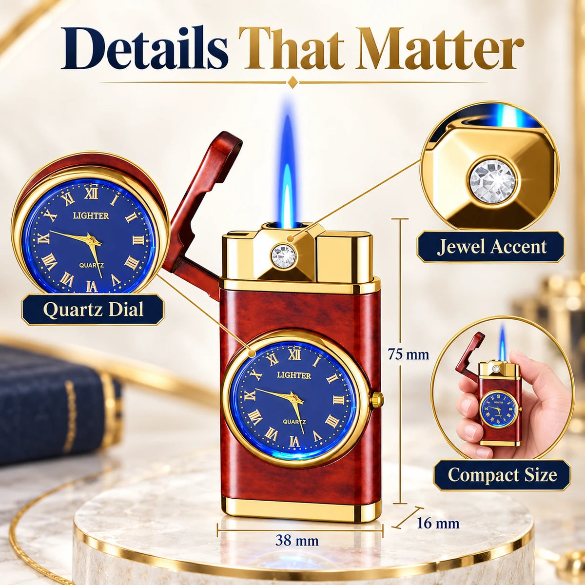 Adjustable, rechargeable, portable outdoor windproof blue flame lighter