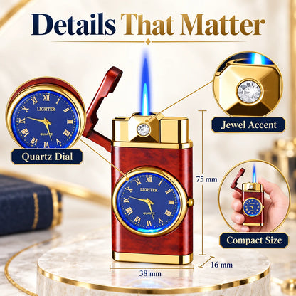 Adjustable, rechargeable, portable outdoor windproof blue flame lighter