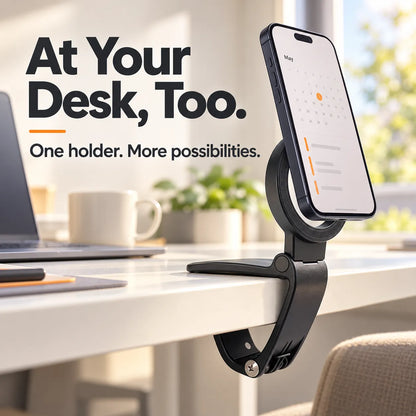 🚗 Foldable Magnetic Car Phone Holder – Adjustable Dashboard Clip Mount for Car & Desk 📱