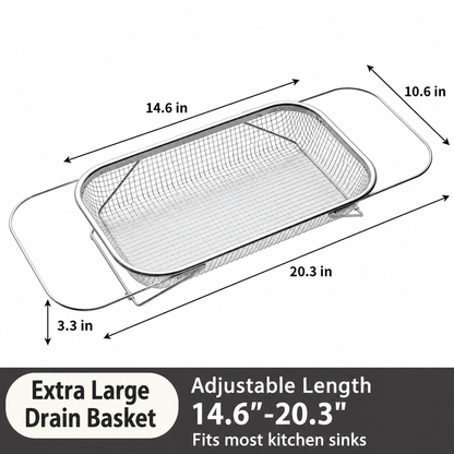🔥Expandable Over-the-Sink Colander Basket – Wash, Drain & Dry with Ease