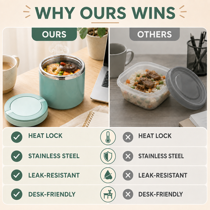 🍱 Portable Insulated Stainless Steel Lunch Box