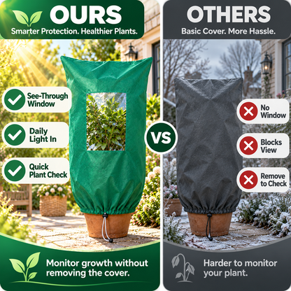 Winter Frost Protection Plant Cover with Zipper & Clear Window ❄️🌿