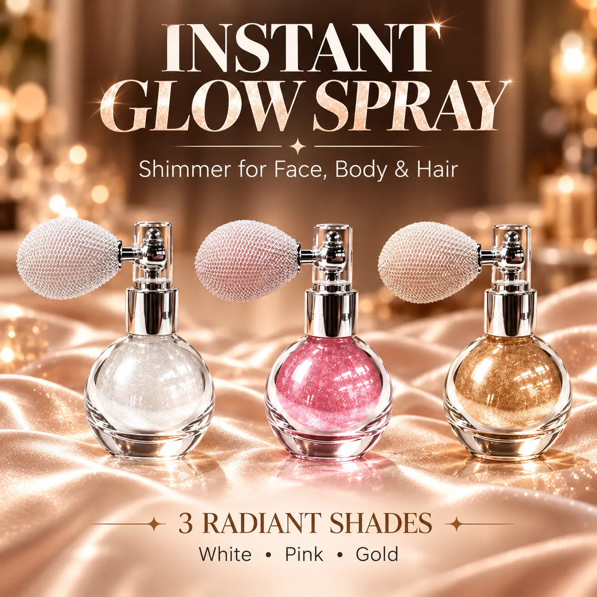 ✨ Vintage Shimmer Glow Spray – Face & Body Highlighter