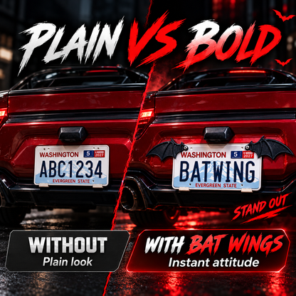 🦇 3D Bat Wing License Plate Decorations – Gothic Car Accessories