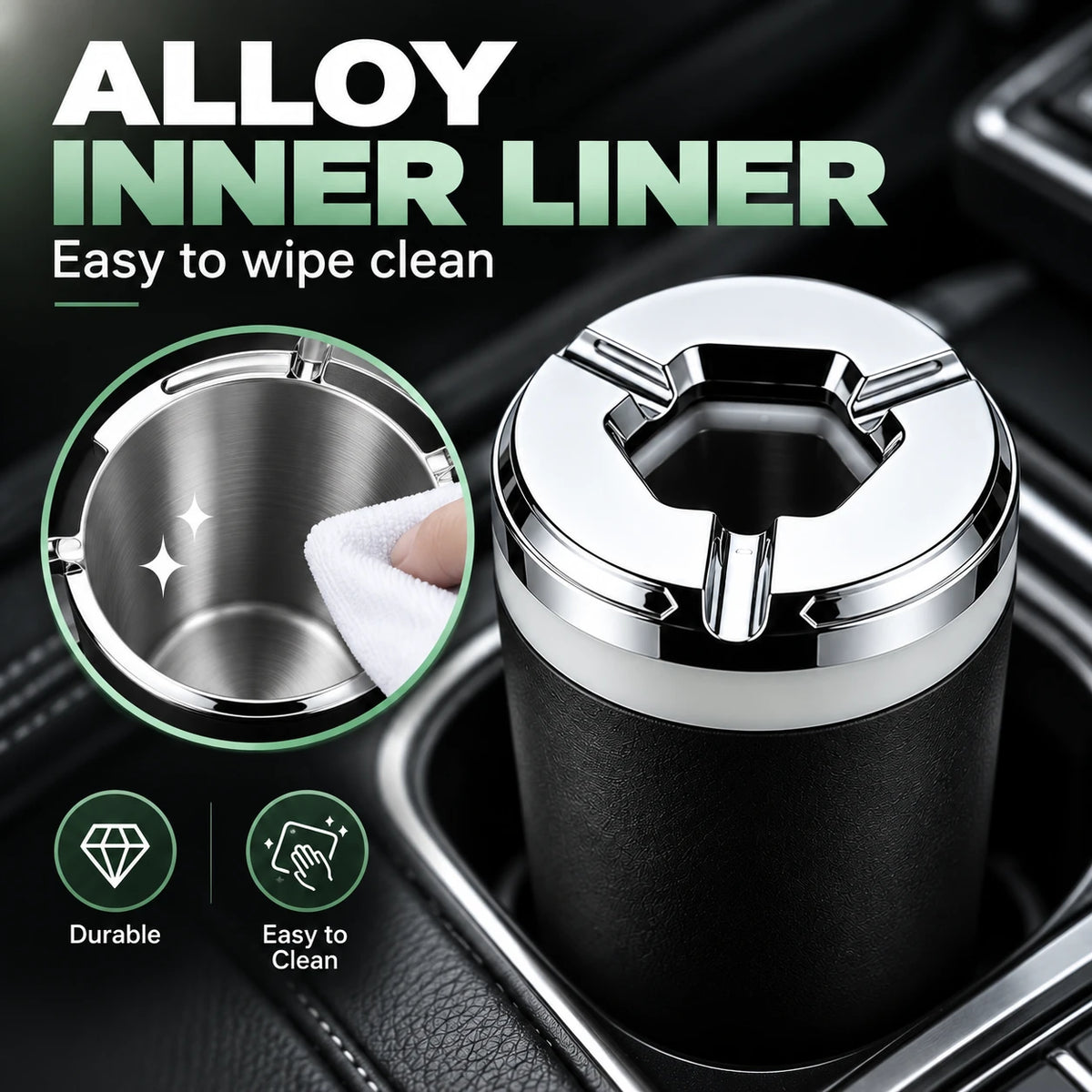 Vehicle-Mounted Rotating Sealed Lid Car Ashtray