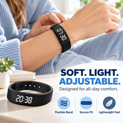 Silent Vibrating Alarm Wristband ⏰ | Quiet Wake-Up & Step Tracker