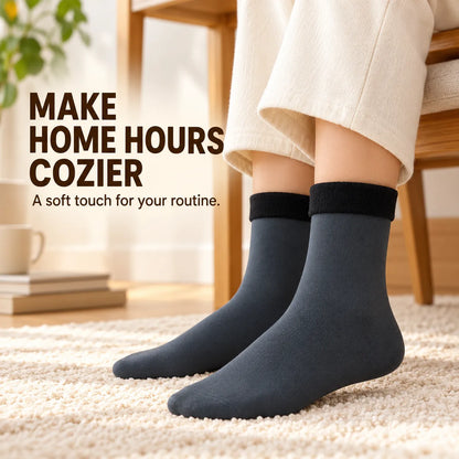 🧦 Fleece-Lined Cozy Socks – Warm Winter Comfort, Two Ways to Wear