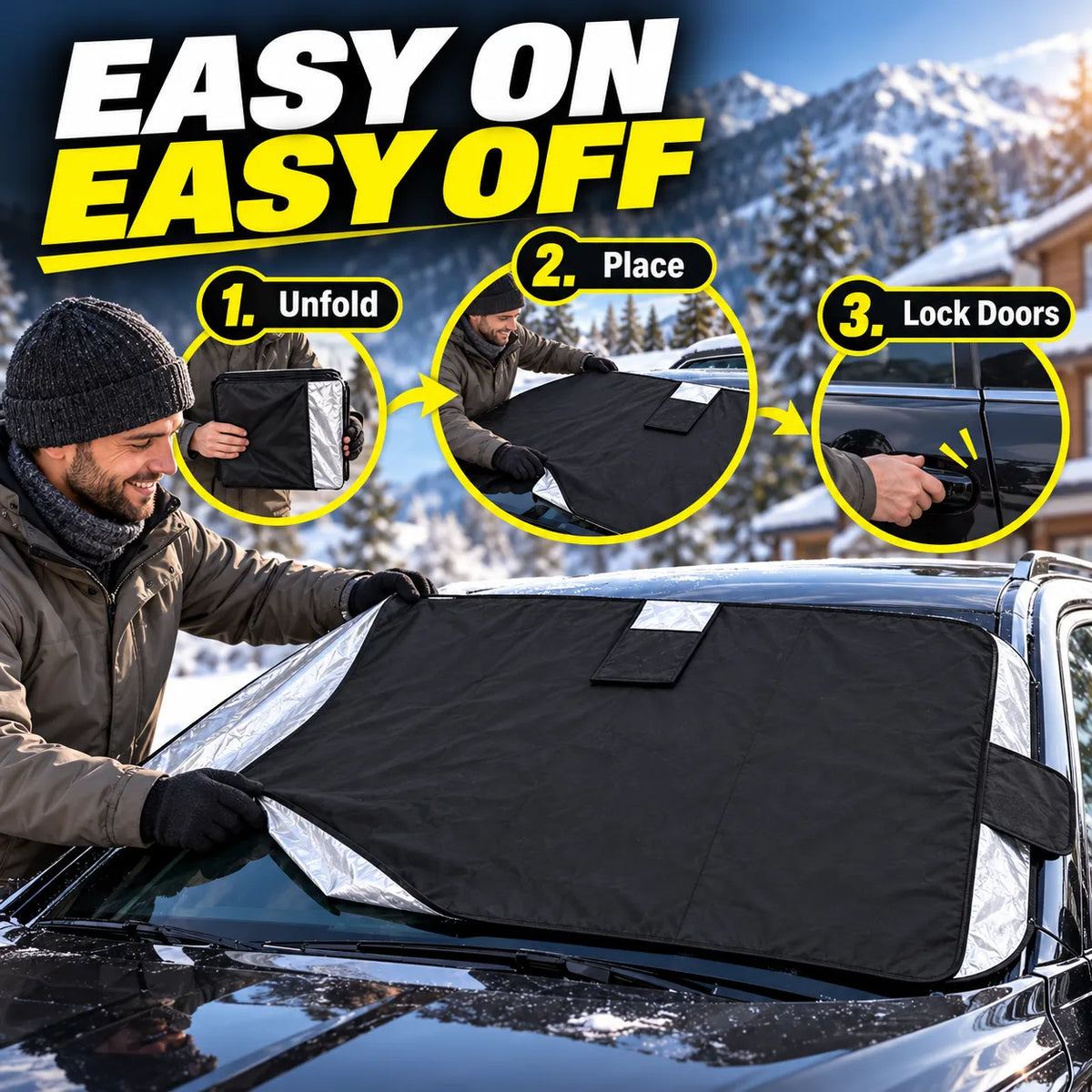 Reversible All-Weather Windshield Cover – Snow, Ice & Sun Protection