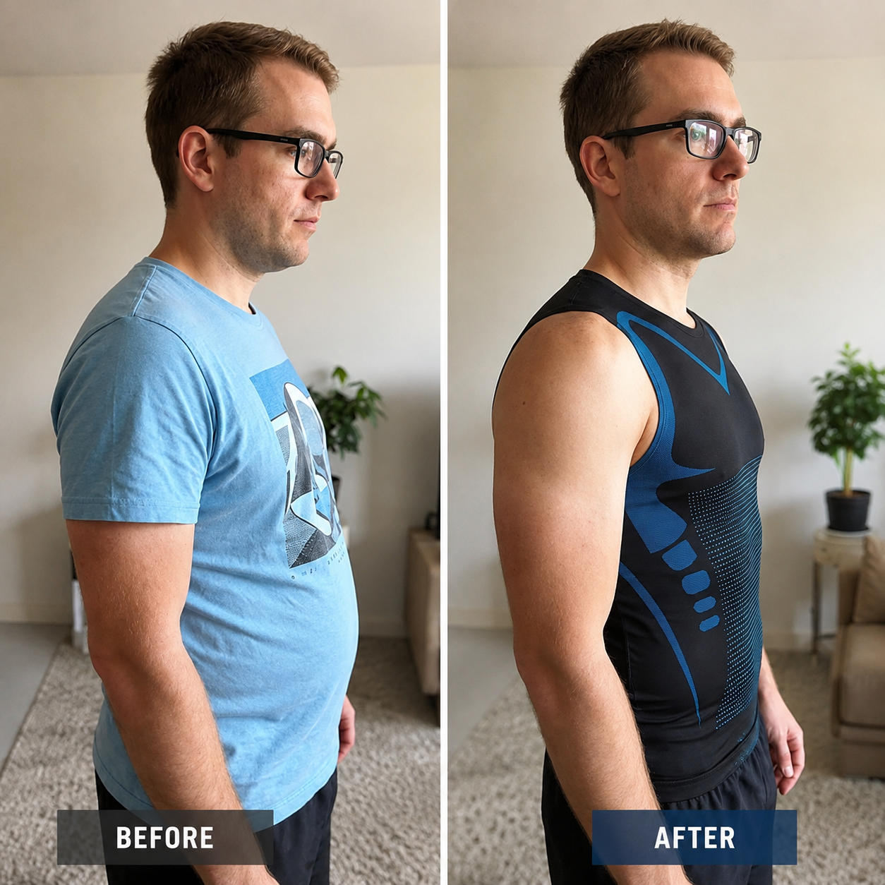 🔥 InstaShape Men's Body Shaper Shirt