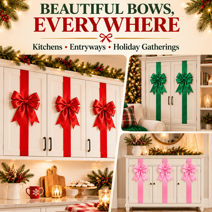 🎀 Christmas Bow & Ribbon Decor Set – Festive Door & Home Decorations