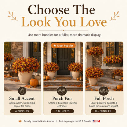 Ultimate Fall Porch Refresh Bundle 🍁 Real-Touch Faux Flowers - UV Resistant