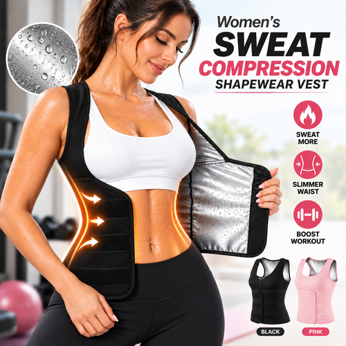 🔥 Women's Dual-Lock Sweat Sauna Shaper & Tummy Control Vest 🔥