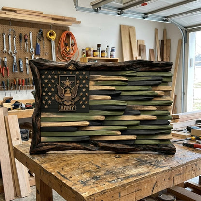 🎖️ Handcrafted Rustic Military Flags