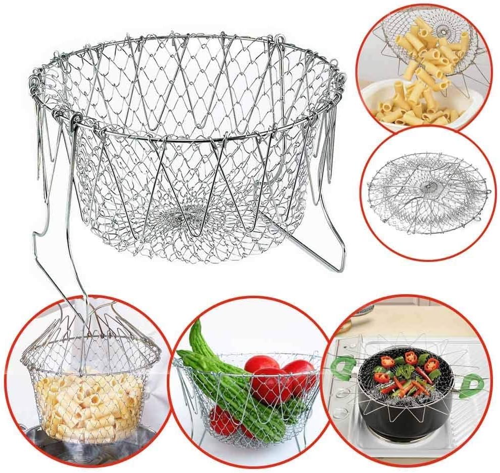 🍟 Foldable Easy-Lift Frying Basket – Fry, Lift & Drain in One Easy Move