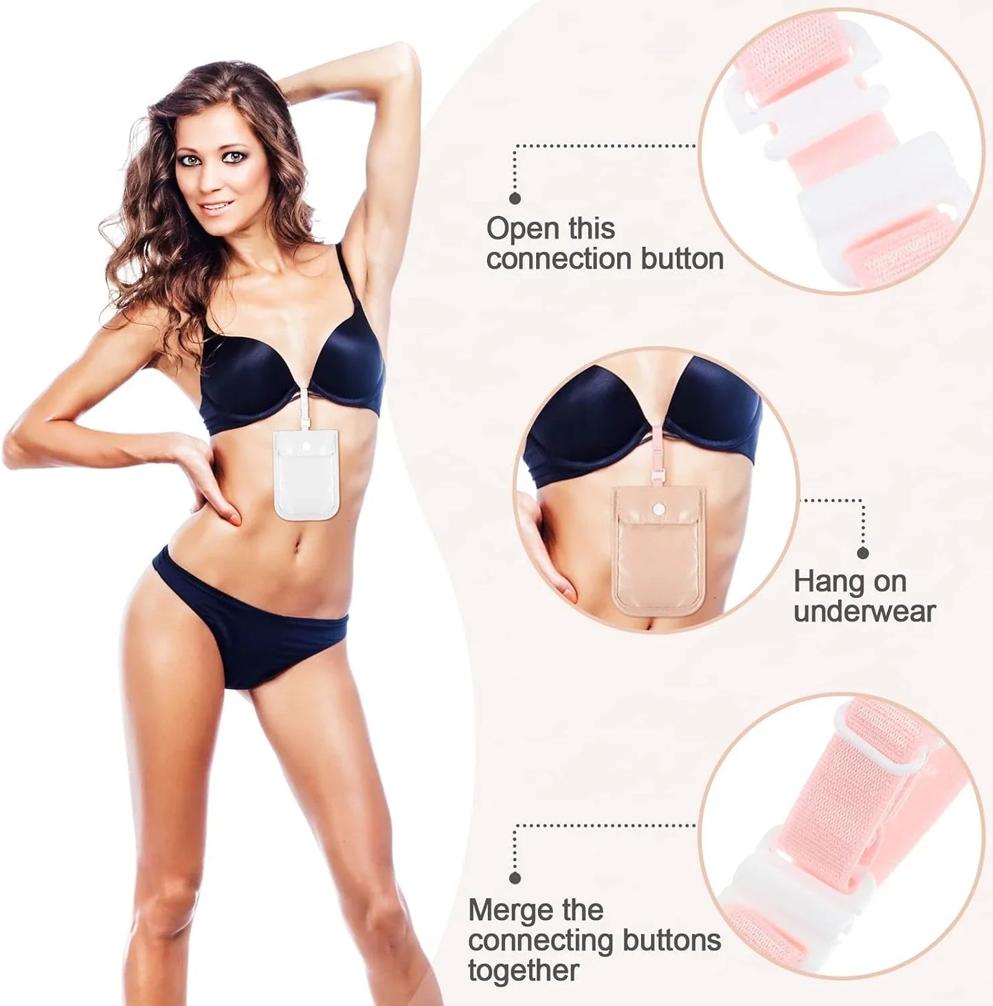Hidden Bra Wallet for Women | Discreet Travel 2-Pack
