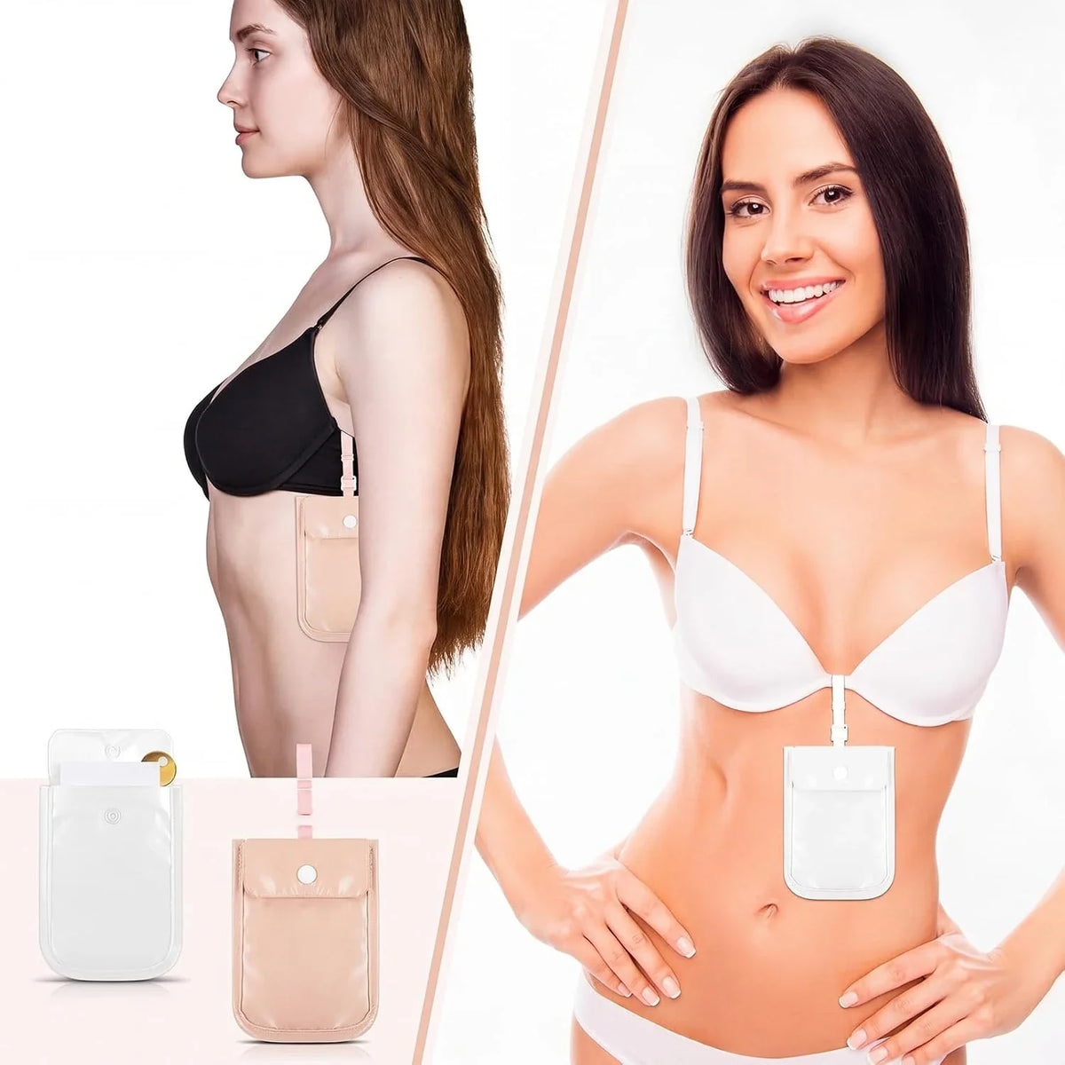 Hidden Bra Wallet for Women | Discreet Travel 2-Pack
