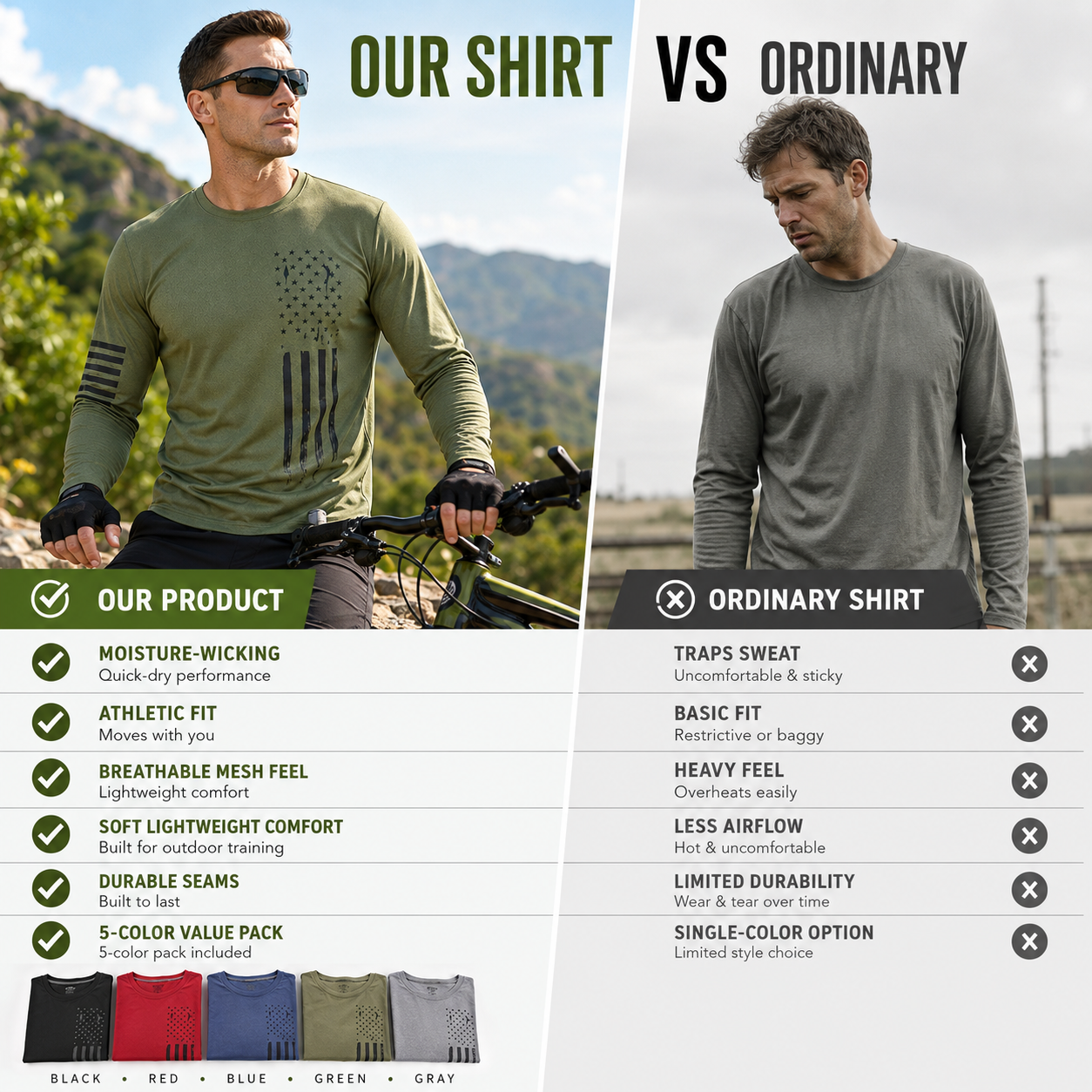 Men's Moisture-Wicking Athletic Training Shirts🏋️‍♂️