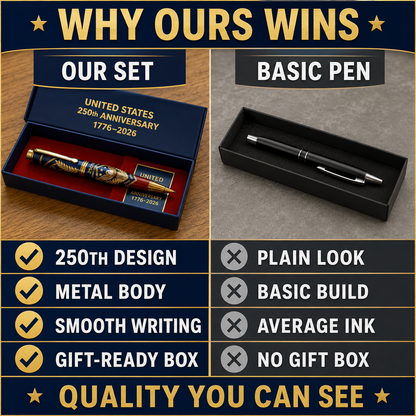 US Honor History: 250th U.S. Anniversary Commemorative Pen Set