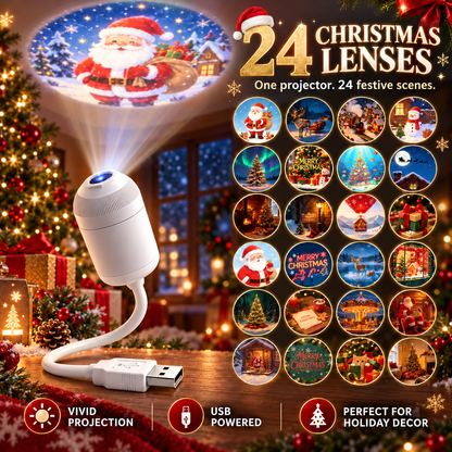 🎅 USB Christmas Atmosphere Projection Night Light for Car & Room