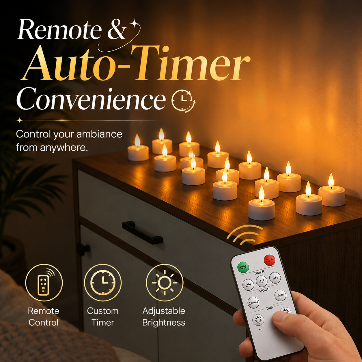 ✨ Rechargeable Flameless LED Candles with Remote
