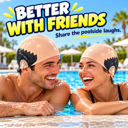 😂 Funny Bald-Head Swim Cap – Pool Day Laughs & Gifts 🎁🏊