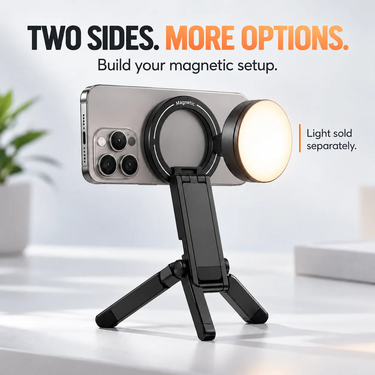 📱 Foldable Magnetic Phone Tripod Stand