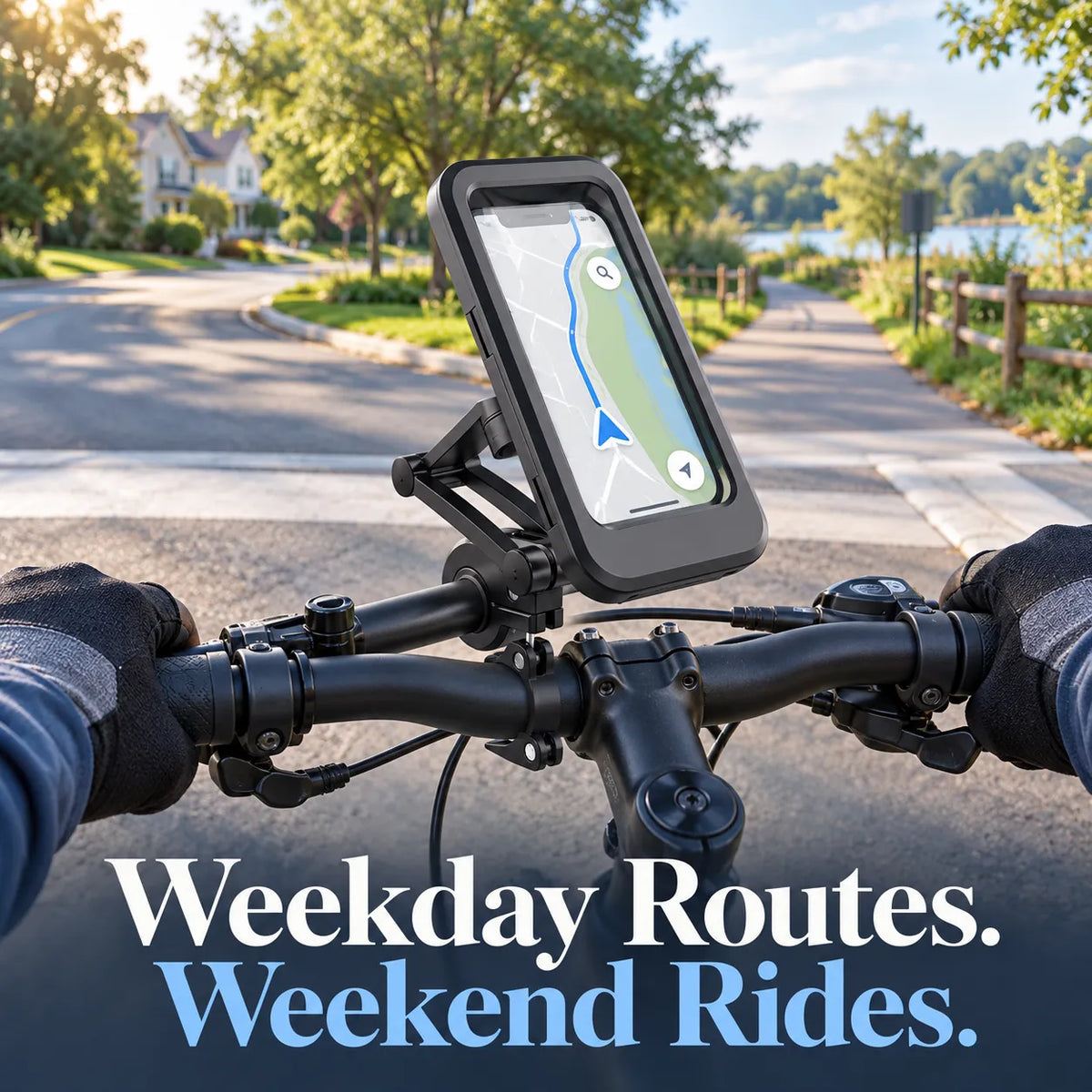 🚴 Rainproof Bike Phone Holder with Touchscreen Case & Adjustable Handlebar Mount 🌦️