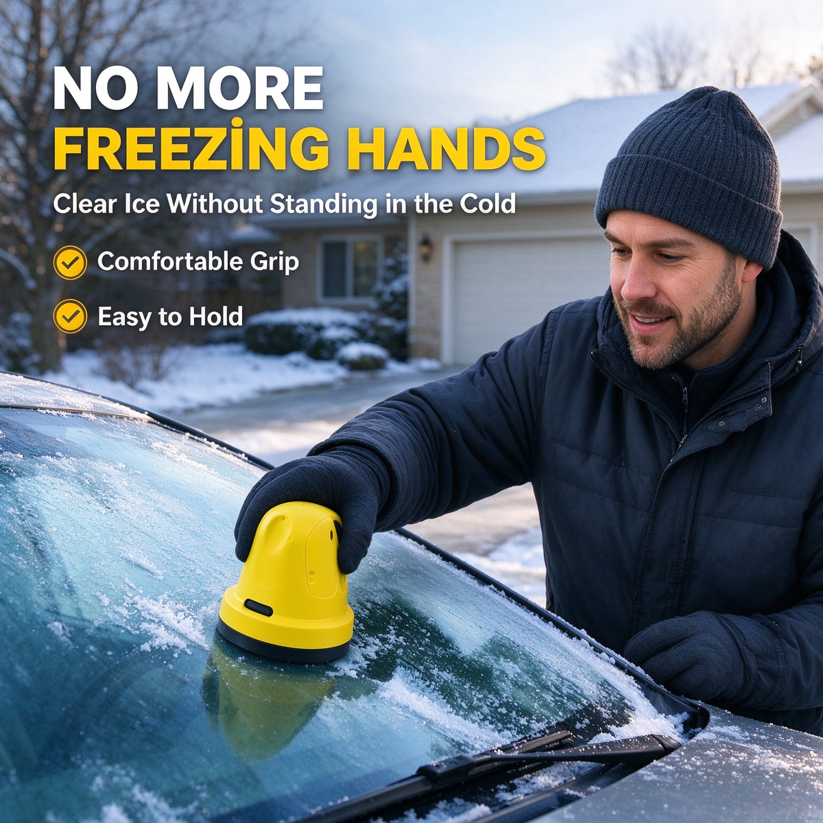 ❄️ USB Rechargeable Electric Ice Scraper – Easier Ice Removal for Car Windshields 🚗