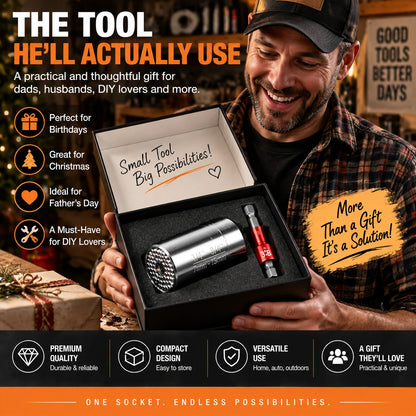 The Ultimate Universal Socket Tool – Instantly Grips Any Shape (7-19mm) with Power Drill Adapter