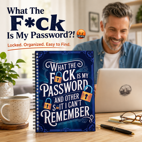 🔑 Humorous Spiral Password Book - Never Forget Logins Again!