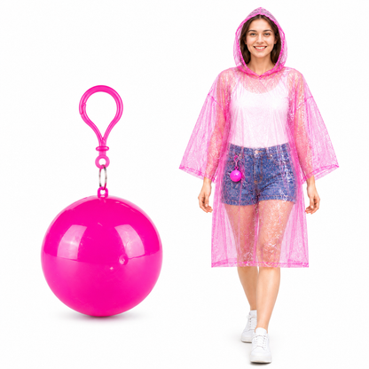 🎒 Ultimate Clip-On Travel Rain Poncho Ball | Compact Emergency Waterproof Raincoat Pack 🌧️
